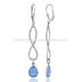 Blue Onyx Dangle & Drop Earring and Unique Design on 925 Sterling Silver